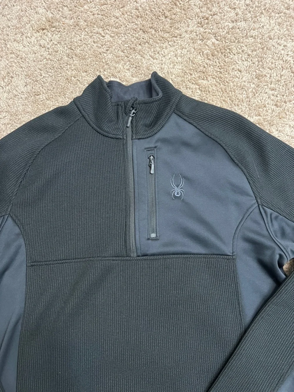 Spyder Men's Black Performance Half-Zip Jacket sz Large